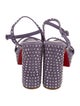 Christian Louboutin Leather Crystal Embellishments Sandals