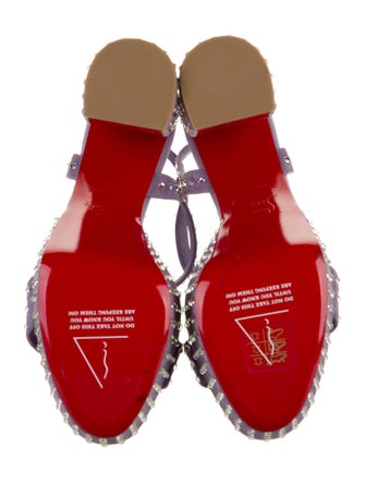 Christian Louboutin Leather Crystal Embellishments Sandals