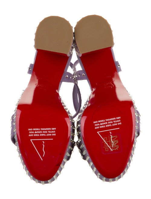 Christian Louboutin Leather Crystal Embellishments Sandals