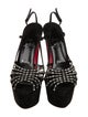 Christian Louboutin Suede Crystal Embellishments Slingback Sandals