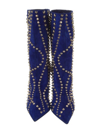 Christian Louboutin Suede Patterned Boots