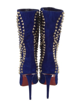 Christian Louboutin Suede Patterned Boots