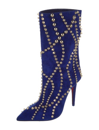 Christian Louboutin Suede Patterned Boots