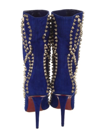 Christian Louboutin Suede Patterned Boots