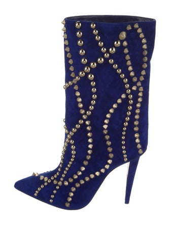Christian Louboutin Suede Patterned Boots