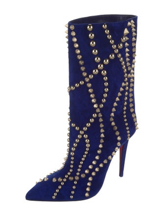 Christian Louboutin Suede Patterned Boots