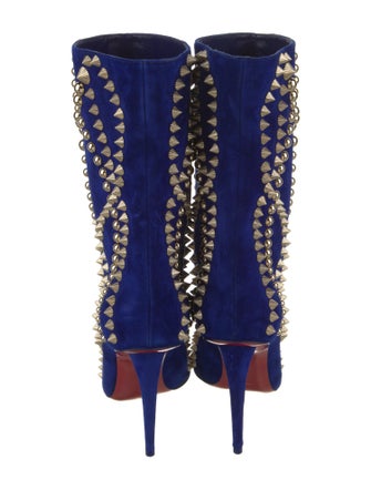 Christian Louboutin Suede Patterned Boots