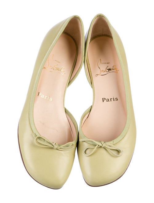 Christian Louboutin Leather Bow Accents D'Orsay Flats