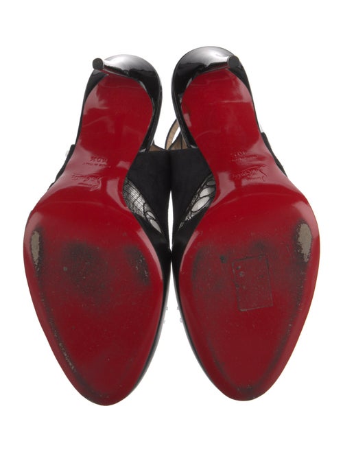 Christian Louboutin Leather Mesh Accents Slingback Pumps