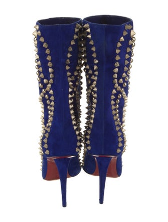 Christian Louboutin Suede Patterned Boots