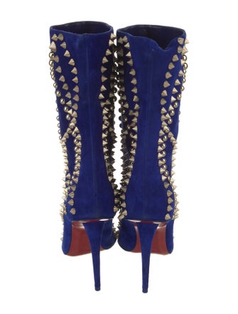 Christian Louboutin Suede Patterned Boots