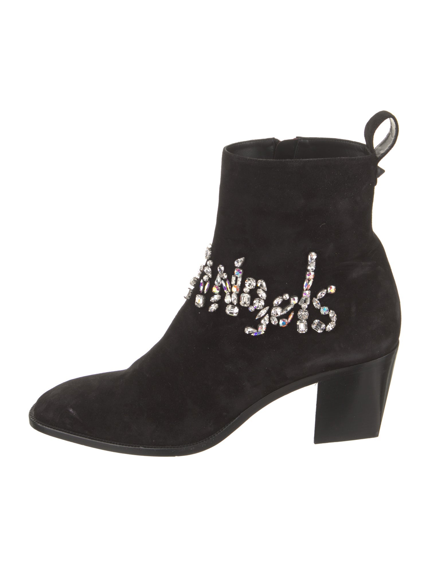 Christian Louboutin Suede Crystal Embellishments Boots