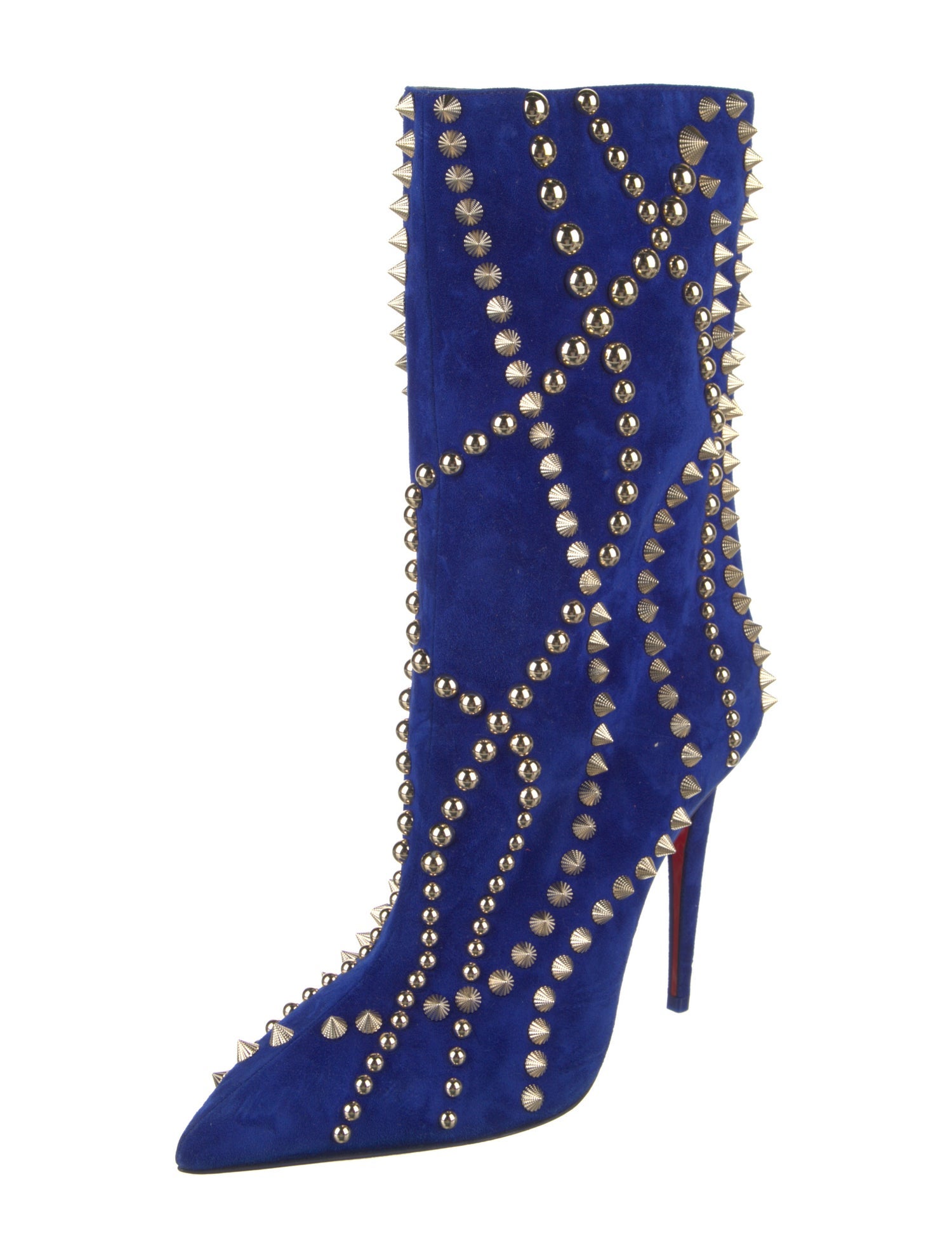 Christian Louboutin Spike Accents Suede Boots