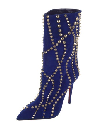 Christian Louboutin Suede Patterned Boots