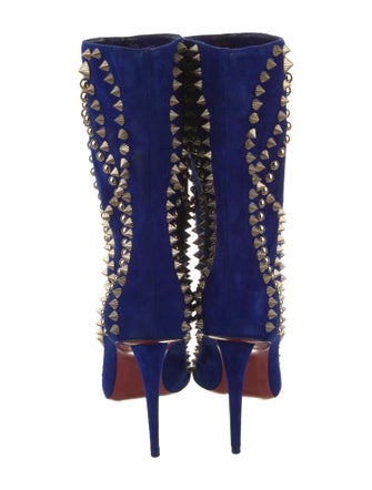 Christian Louboutin Suede Patterned Boots