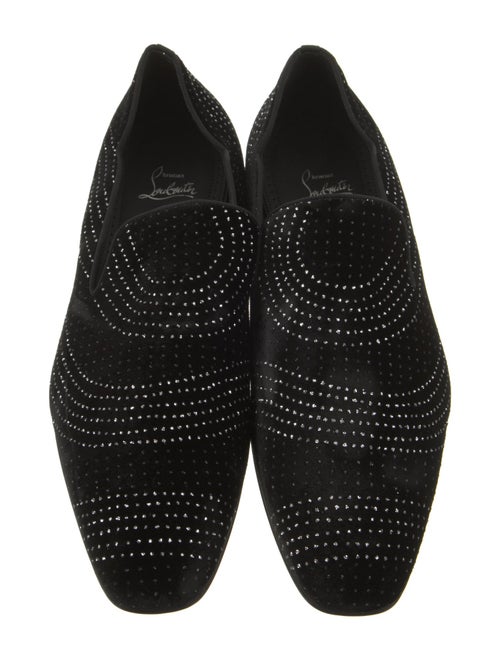 Christian Louboutin Velvet Glitter Accents Loafers