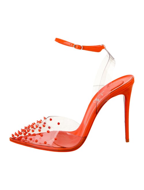 Christian Louboutin Spike Accents PVC Slingback Pumps