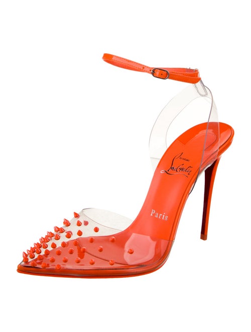 Christian Louboutin Spike Accents PVC Slingback Pumps
