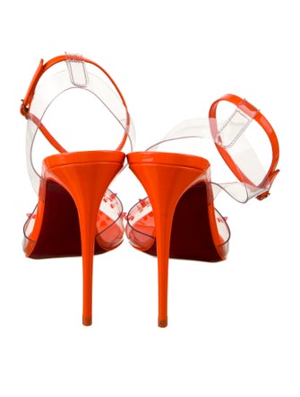 Christian Louboutin Spike Accents PVC Slingback Pumps