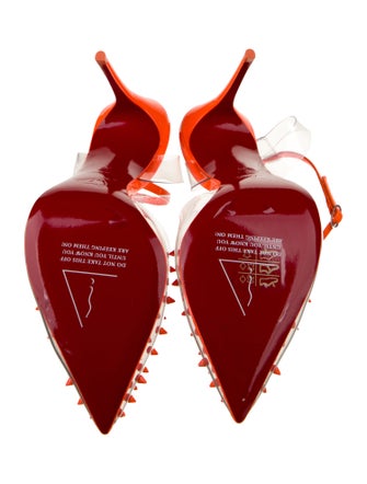 Christian Louboutin Spike Accents PVC Slingback Pumps