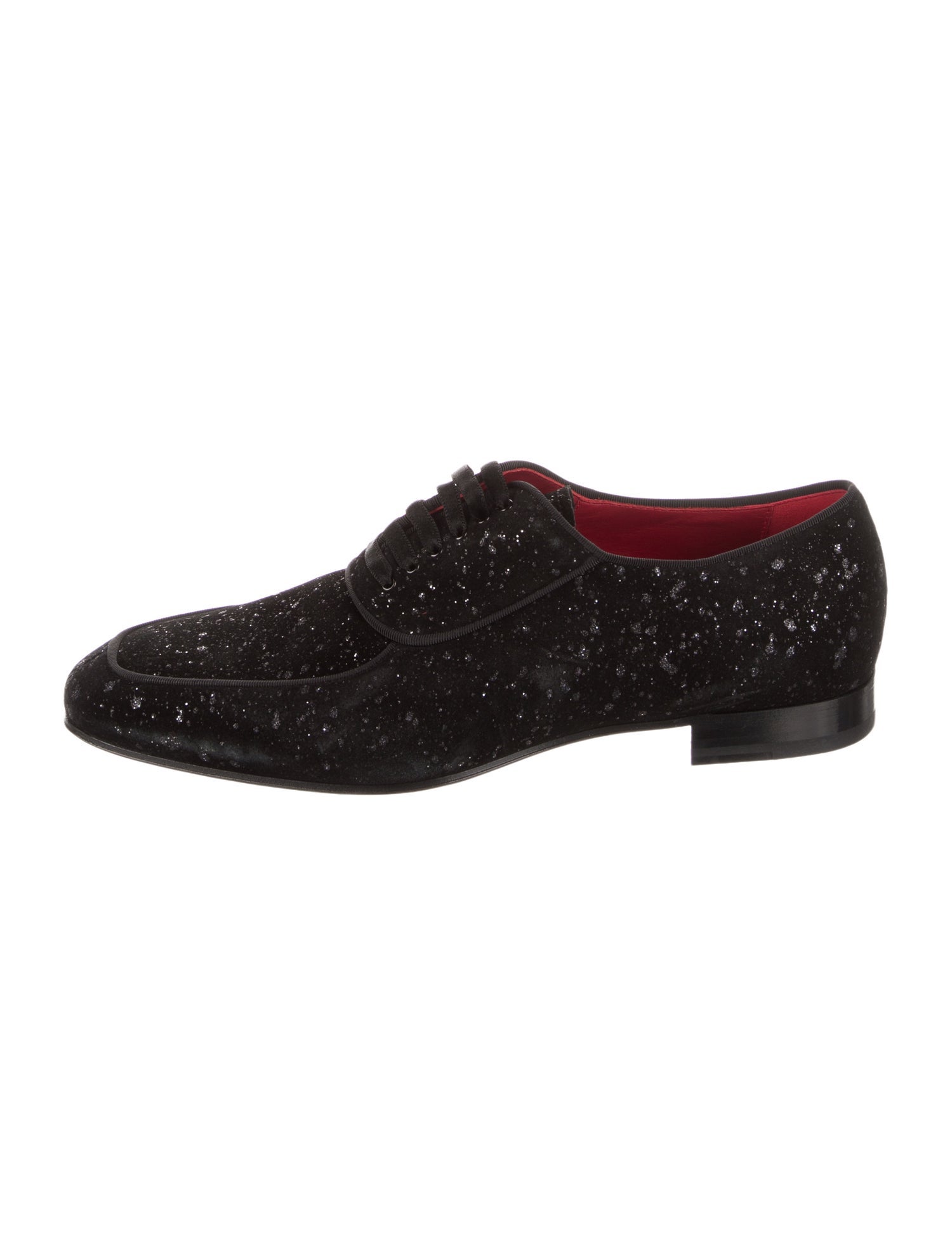 Christian Louboutin Suede Glitter Accents Oxfords