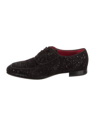 Christian Louboutin Suede Glitter Accents Oxfords