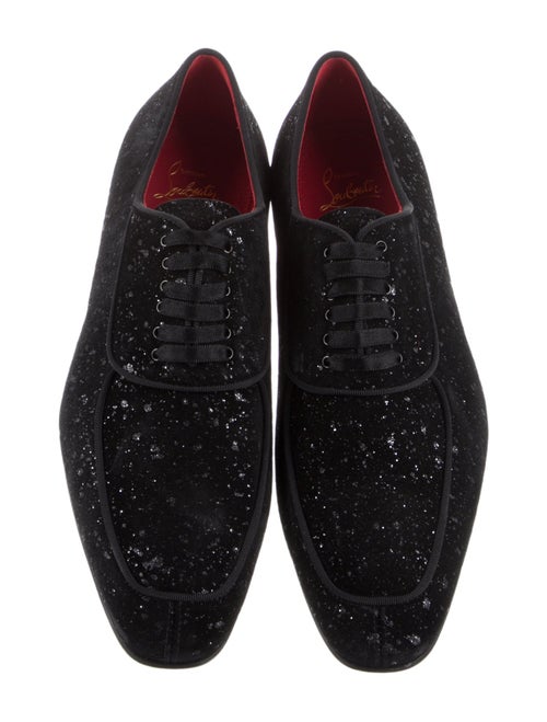 Christian Louboutin Suede Glitter Accents Oxfords