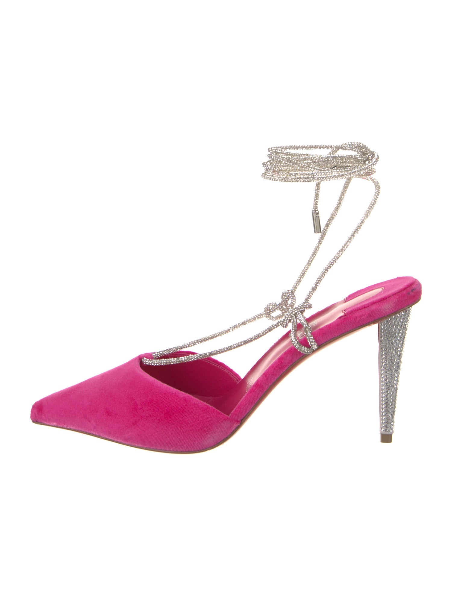 Christian Louboutin Velvet Crystal Embellishments Slingback Pumps