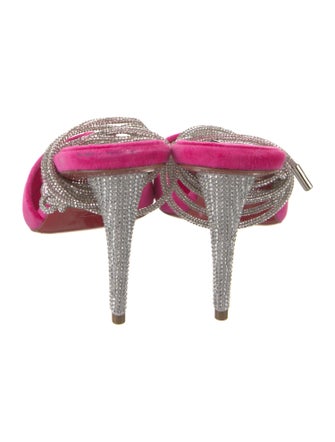 Christian Louboutin Velvet Crystal Embellishments Slingback Pumps