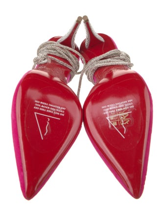 Christian Louboutin Velvet Crystal Embellishments Slingback Pumps