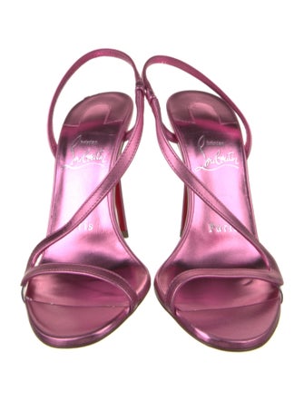 Christian Louboutin Patent Leather Slingback Sandals