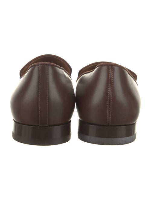 Christian Louboutin Leather Grosgrain Trim Loafers