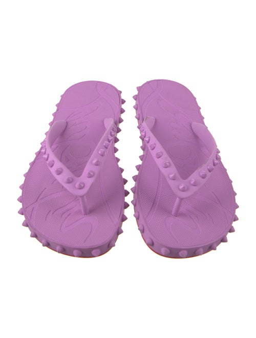Christian Louboutin Spike Accents Rubber Flip Flops