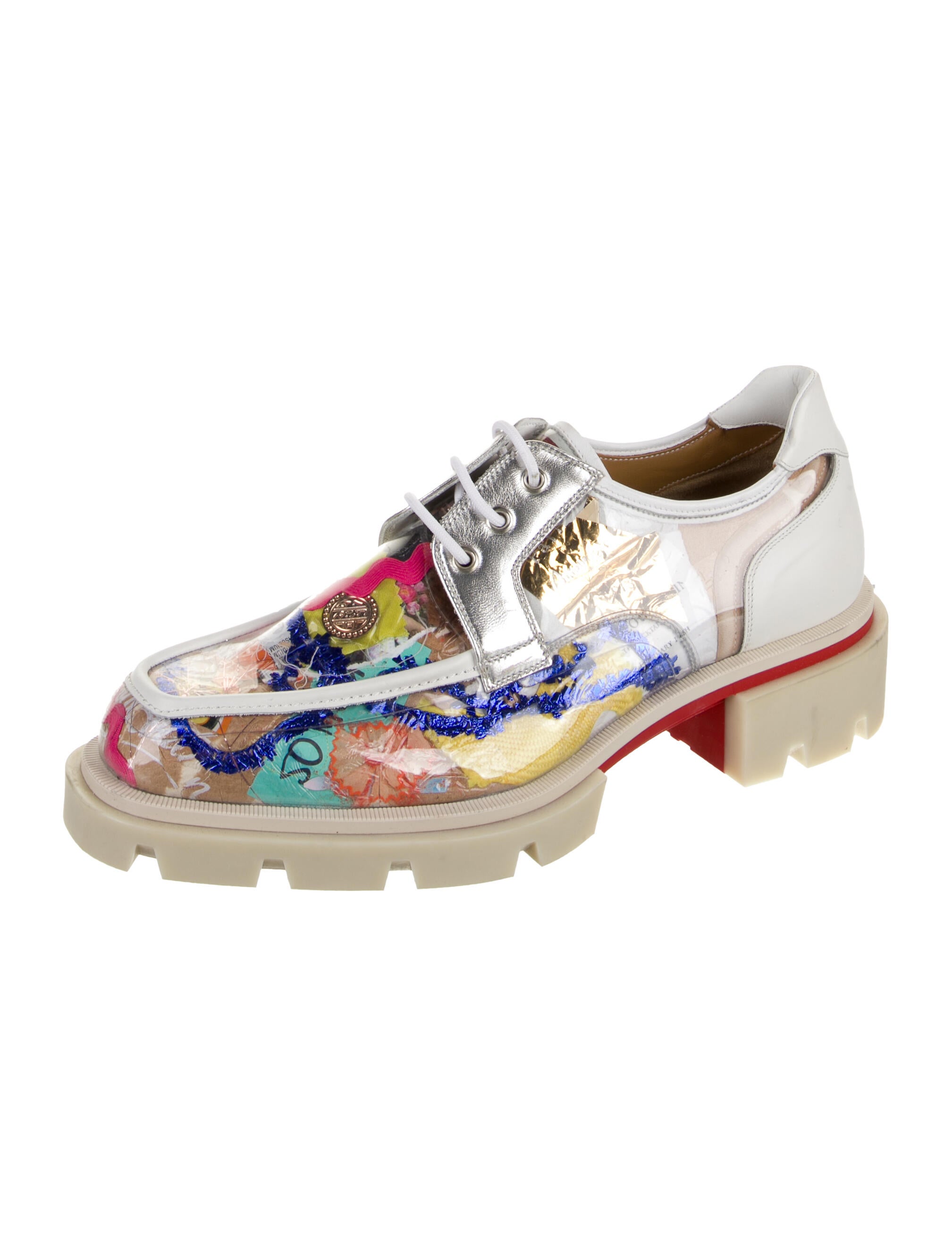 Christian Louboutin PVC Floral Print Derby Shoes