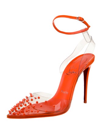 Christian Louboutin Spike Accents PVC Slingback Pumps