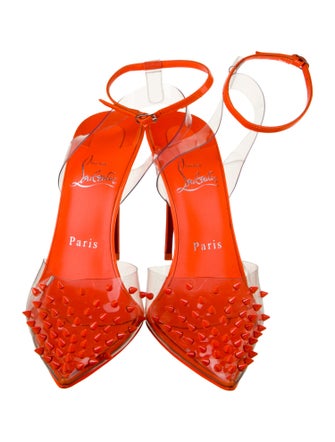 Christian Louboutin Spike Accents PVC Slingback Pumps