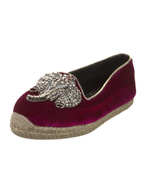 Christian Louboutin Velvet Crystal Embellishments Espadrilles