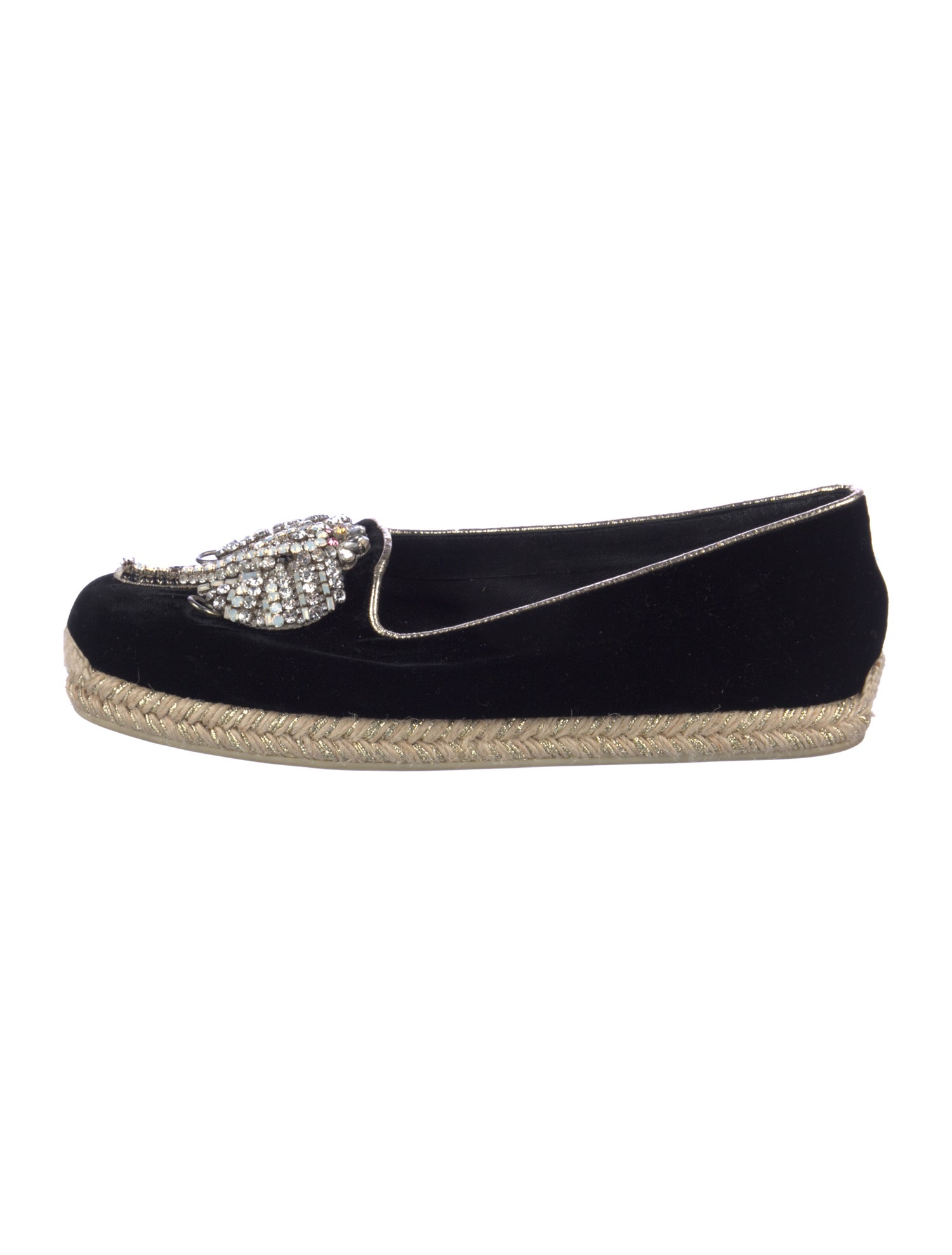 Christian Louboutin Velvet Crystal Embellishments Espadrilles