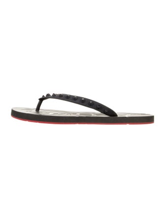 Christian Louboutin Spike Accents Rubber Flip Flops