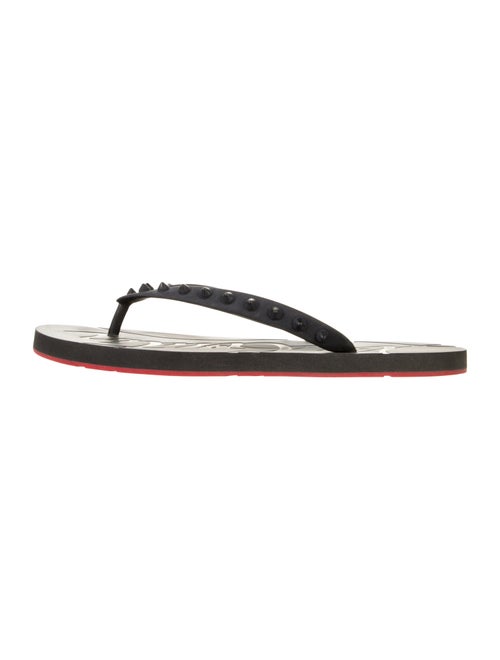 Christian Louboutin Spike Accents Rubber Flip Flops