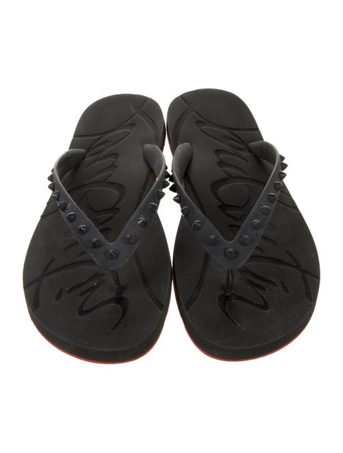 Christian Louboutin Spike Accents Rubber Flip Flops