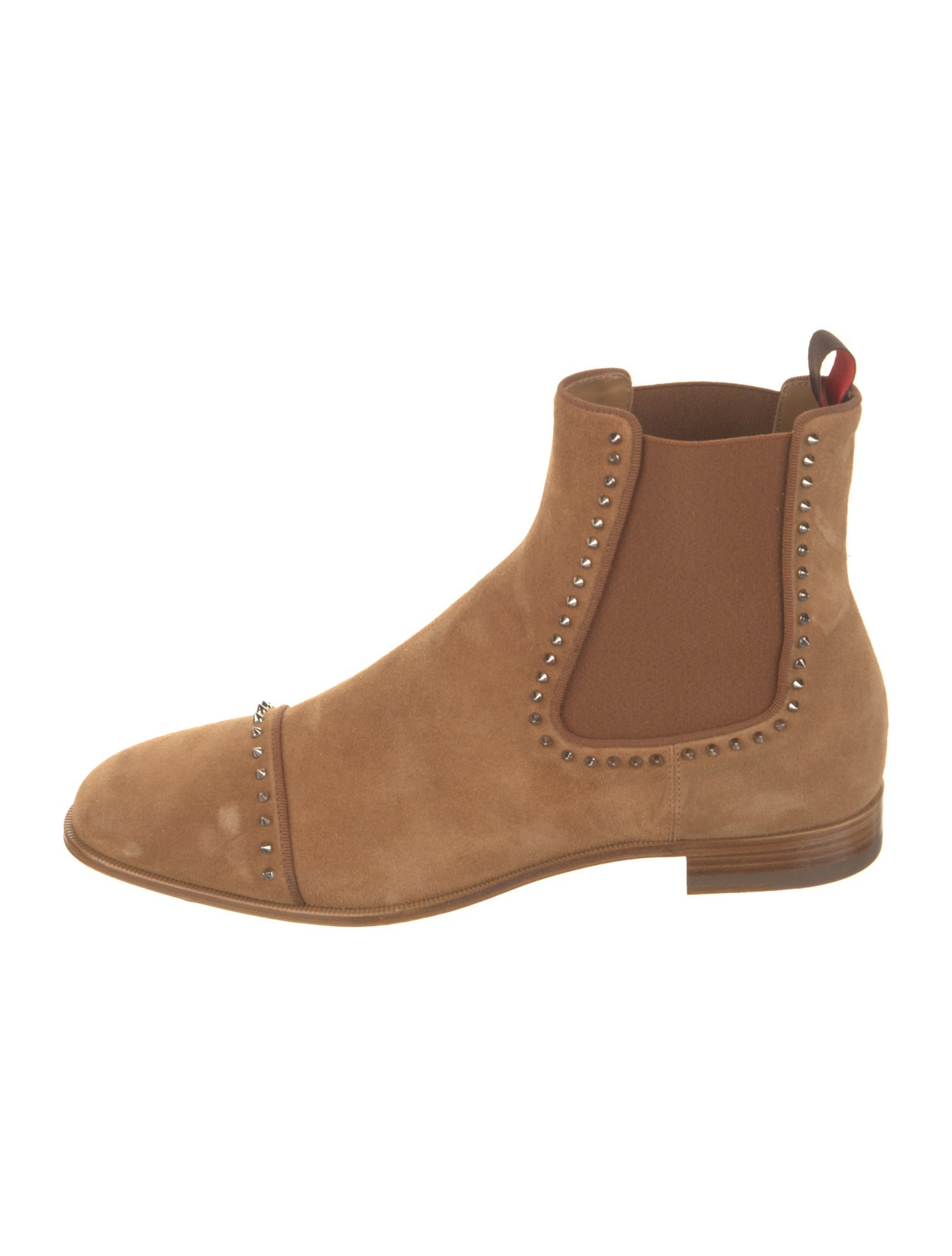 Christian Louboutin Suede Studded Accents Chelsea Boots