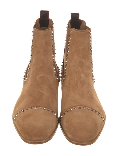Christian Louboutin Suede Studded Accents Chelsea Boots