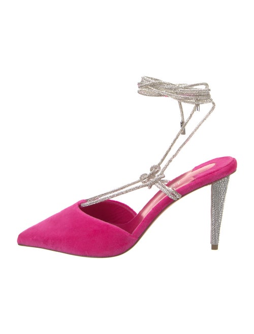 Christian Louboutin Velvet Floral Print Slingback Pumps