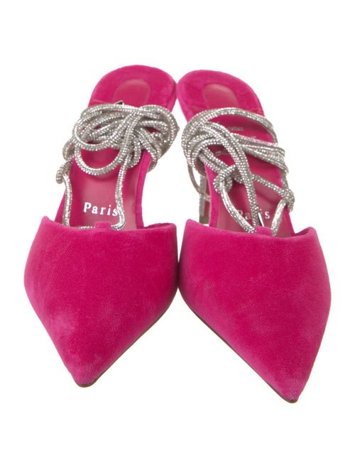 Christian Louboutin Velvet Floral Print Slingback Pumps