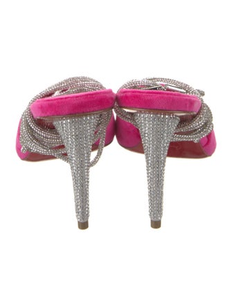 Christian Louboutin Velvet Floral Print Slingback Pumps