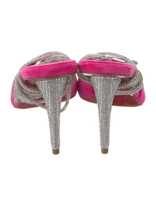 Christian Louboutin Velvet Floral Print Slingback Pumps