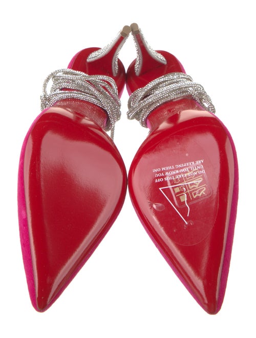 Christian Louboutin Velvet Floral Print Slingback Pumps