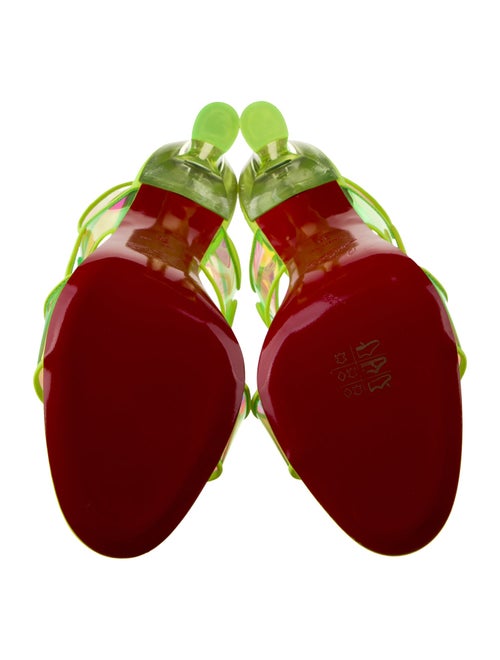 Christian Louboutin PVC Leather Trim Embellishment Slingback Sandals