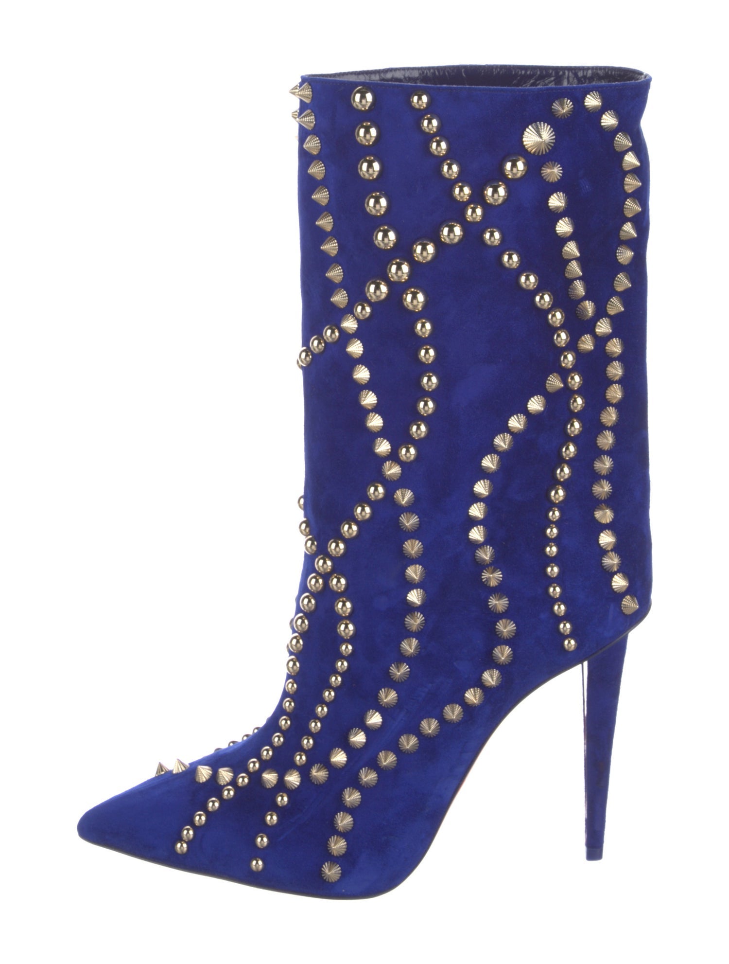 Christian Louboutin Suede Studded Accents Boots
